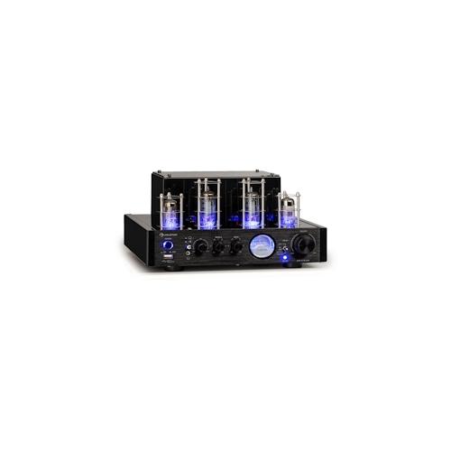 Amp VT Röhrenverstärker HiFi-Verstärker 2x35W RMS BT Opt./Koax./AUX-In Schwarz-Metallic