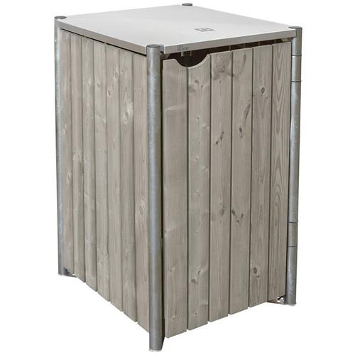 Holz Mülltonnenbox für 1 Mülltonne 240 Liter Grau 81x70x115 cm - Hide
