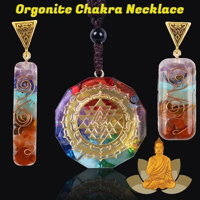 Colliers de la présidence Chakra Orgonite pour hommes et femmes pendentif en cristal naturel