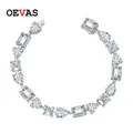 OEVAS-Bracelet irrégulier en diamant à haute teneur en carbone pour femme 100% argent regardé 925