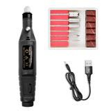 Professional Electric Nail Art Drill Bits Portable Nail Grinding Manicure Machine Pen Nail Drill File Nail Polish Remover Tools Black USB