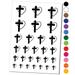 Cross and Heart Love Christian Water Resistant Temporary Tattoo Set Fake Body Art Collection - Red
