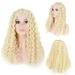 OAVQHLG3B Wigs For Women Blond Small Curly Hair Sets Wavy Curls Wig Can Be Straightened And Bent Wig Glueless Front Lace Wigs Curly Wigs For Party Evening