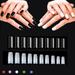 Yirtree French Nail Tips Acrylic Flake Nails Half Cover 100PCS Artificial False Nails Half Tips & Box for DIY Nail Art Acrylic Gel French Nail Art Colored French Tips False Nail Tips