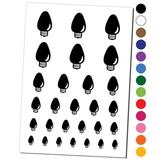 Christmas Light Bulb Water Resistant Temporary Tattoo Set Fake Body Art Collection - Dark Green