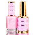 Pinklett Lady (117) DND DC Pinks GEL POLISH DUO Gel Lacquer 0.5 oz + Matching Nail Polish Color 0.5 oz Daisy Nails Daisy Hair Scalp - Pack of 1 w/ Sleek Teasing Comb