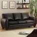 Modern Sectional Sofa Black Faux Leather Retro Sofa