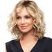 Sardfxul Women Fashion Short Blonde Curly Wigs Side Part Wavy Hair Shoulder Length Casual