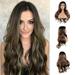 Willstar 28 Wig Ladies Brown Blonde Ombre Long Curly Wigs Women Wavy Hair Cosplay Wig