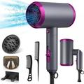 Blow Dryer with Diffuser Ionic Hair Dryer 1800W Professional Hair Dryer with 3 Heating 2 Speed for Fast Drying Portable Hair Dryer for Home Travel Salon Constant Temperature