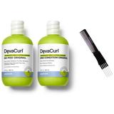 DevaCurl Fragrance Free & Hypoallergenic No-Poo Cleanser Shampoo & One Condition Original Conditioner DUO - 12 oz Kit Set w/ Sleek Teasing Comb Deva Curl Diva