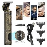 Hair Clippers for Men With LCD Display Electric Pro T-Outliner Cordless Rechargeable Grooming Kits T-Blade Close Cutting Trimmer Zero Gap Bald Head Clippers