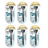 Schick Quattro Razor & Cartridges Titanium Coated Blades 1 Razor 2 Cartridges (Pack of 6) + Schick Slim Twin ST for Sensitive Skin