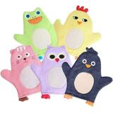 YINYUE Bath Sponge for Kids Cute Animal Shower Bathing Mitt Loofah Soft Wash Sponge Body Scrub for Baby Toddler (Set of 5)