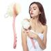 Shower Body Brush with Bristles and Loofah Long Handle Back Scrubber Skin Massage Bath Body Brush for Exfoliation Men & Women Bathroom Accessories (Pink 14Inch)