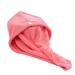 Hamlinson Coral Fleece Hair Towel Solid Color Hair Turban Soft Hair Drying Towels Women Bath Tool with Buttons for Bathroom Bed Room Home