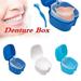 conditiclusy 1PC Colors Denture Bath Case Cup Box Holder Storage Soak Container with Strainer Basket for Travel Cleaning