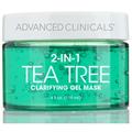 Advanced Clinicals Tea Tree Oil Gel Face Mask. 2 In 1 Overnight Clarifying Facial Mask for Dry Skin and Oily Skin. 4 fl oz.