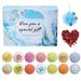 Abody 14PCS Bath Bomb Gift Set Bath Salt Balls Essential Oil Bath Bombs with Natural Dry Flowers and Bath Sponge for Christmas Gift