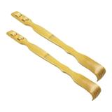 LIHUA 2Pcs/Set Back Scratcher Wear-Resistant Relief Itchy Compact Bamboo Wood Long Backscratcher Body Relaxation Massager for Adult