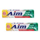Aim Multi-Benefit Whitening Fresh Mint Gel Toothpaste with Baking Soda 5.5 oz 2 Pack