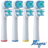 Alayna Replacement Tooth Brush Heads Compatible With Oral B Electric Toothbrush - Dual Clean Generic Brushes Fits Oralb Braun Pro 1000 Oral-B 7000 8000 Vitality and More (4 Pack)