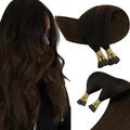 Sunny I Tip Human Hair Extensions Ombre Off Black to Medium Brown Keratin Fusion Hair Extensions 16 inch 50g