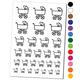 Baby Carriage Pram Stroller Water Resistant Temporary Tattoo Set Fake Body Art Collection - Yellow