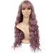 CFXNMZGR Long Curly Wigs for Women Lace Front Wigs Human Hair Women Rose mesh Synthetic Wig Set Natural Taro Purple Party Human Hair Wigs for Black Women