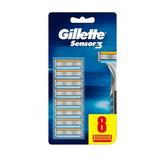 Gillette Sensor 3 Refill Razor Blade Catridges 8 count