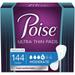 Poise Ultra Thin Incontinence Pads for Women Moderate Absorbency Regular Length 144 Count (3 Packs of 48) (Packaging May Vary)