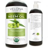 Velona Neem Oil USDA Certified Organic - 32 oz | 100% Pure and Natural Carrier Oil | Virgin Unrefined Cold Pressed | Hair Body and Skin Care | Use Today - Enjoy Results