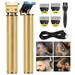 Cordless Electric Hair Clipper Shaver 0mm Men Barber Hair Cutting Machine Rechargeable Beard Cutter Gold