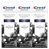 Crest 3D White Whitening Therapy Charcoal Deep Clean Fluoride Toothpaste Invigorating Mint 4.1 ounce Pack of 3