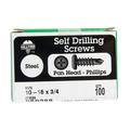 Hillman 560288 10-16 x 0.75 in. Zinc Plated Pan Head Phillips Self Drilling Screws - Pack of 100