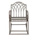 Goorabbit Outdoor Rocking Chairs Brown Paint Rhombus Shape Outdoor Park Leisure Iron Rocking Chair 57*83*91cm