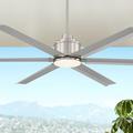 65 Casa Vieja Ultra Breeze Modern Indoor Outdoor Ceiling Fan with Dimmable LED Light Remote Control Brushed Nickel Wet Rated for Patio Exterior House