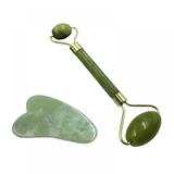 Wuffmeow Jade Roller Gua Sha Scraping Massage Tool Set Natural Jade Promote Blood Circulation Facial Massage Tools