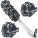 Shower Bouquet Loofah-Charcoal Back-Scrubber & Bath-Sponges by Shower Bouquet: 1 Long-Handle-Back-Brush plus 2 Extra Large 75 g Soft Mesh Poufs Men & Women - Exfoliate with Full Pure Cleanse in Bathing Accessories