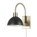 Globe Electric Ivy 1-Light Matte Brass Plug-In or Hardwire Wall Sconce with Matte Black Accents 91004443