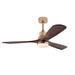 48 inch Wood Grain 3 Blades Reversible Down Rod Ceiling Fan Light DC 110-120V Modern LED Chandelier Ceiling Fan with Light and Remote Control