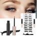 Walmeck 10 Pairs Mixed Magnetic Eyelash Set 2 Magnetic Liquid Eyeliner Magnetic Lashes Tweezers Glue Free Waterproof Long Lasting Eyelashes