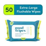 Goodwipes Flushable Butt Wipes Safe for Sensitive Skin Shea-Coco Scented 1 Pack 50 Total Wipes