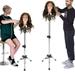 Eotvia Mannequin Head Holder Tripod Stand Folding 11.8-23in Alloy Adjustable Hairdressing WigHead Stand Tripod Stand Holder for Beauty Hair Salon Hairdressing Training