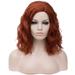 BERON Dark Orange Short Wigs Women Girls Curly Wavy Hair Wig 14 Body Bob Cosplay Party or Daily Use Wigs