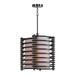 Woodbridge Lighting Steps Round Wood 3-Light Pendant in Satin Nickel/Espresso