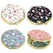 Portable Makeup Mirror Floral Satin Pocket Retro Vintage Compact Folding Mirrors Small Mini for Women Girls Beauty Accessories Round