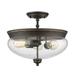 Z-Lite - Amon - 3 Light Semi-Flush Mount in Vintage Style - 15 Inches Wide by