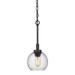 Galveston Mini Pendant in Rubbed Bronze with Seeded Glass