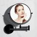 Bathroom Black Mirror Wall-mounted Makeup Mirror Bathroom Beauty Mirror Folding Magnifying Glass Wall-mounted Mirrors